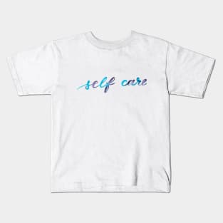 Self care - turquoise and purple Kids T-Shirt